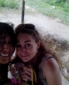 My site mate Isaura and I caught in a rainstorm on the way to a co-workers party...the one time we have felt cold in Cartagena! 